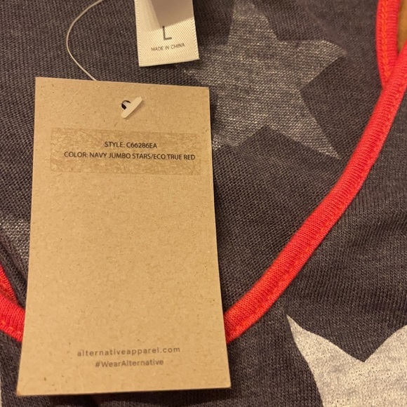 Alternative Apparel Navy Jumbo Stars Tie Knot Tank - Picture 10 of 11